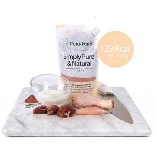 Complete weaning paste for kittens. Chicken with ground bone, offal &amp; pasteurised whole goats' milk 450g