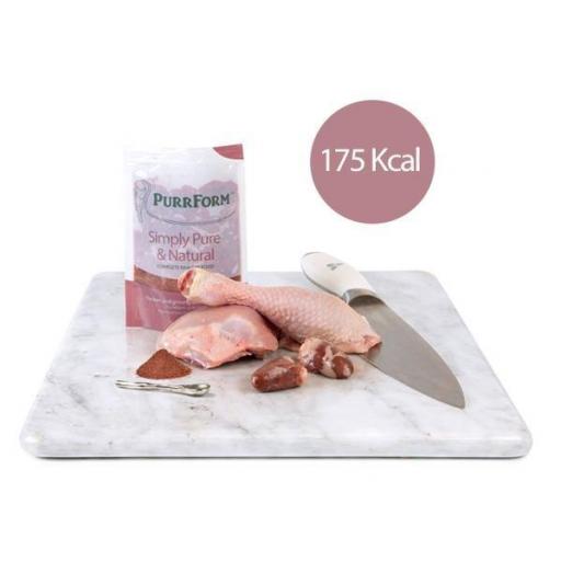 Chicken and ground bone with heart 70g per pouch